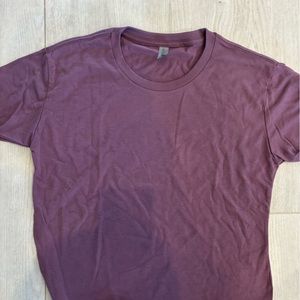 Purple 3.5 ounce, 65/35 poly combined, ring, spun cotton. New